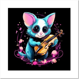 Sugar Glider Playing Violin Posters and Art